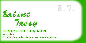 balint tassy business card